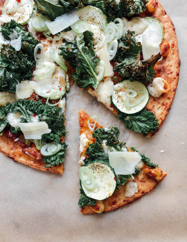 Zucchini and Kale Pizza - Local Roots NYC