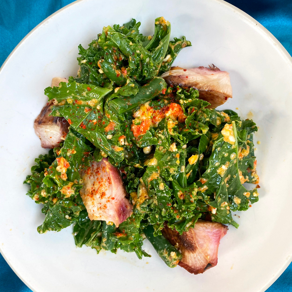 Kale Salad and Roasted Turnips with Charred Pepper Vinaigrette - Local Roots NYC