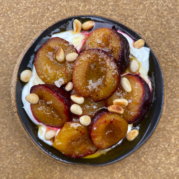 Roasted Plums and Yogurt - Local Roots NYC