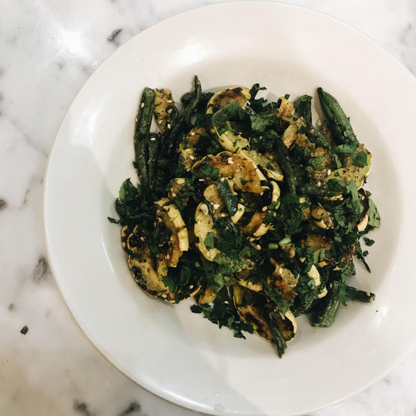 Roasted DelicataSquash &amp; Green Bean Salad with Za'tar Dressing - Local Roots NYC