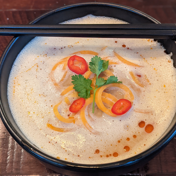 Ginger and Miso Broth with Sweet Potato Noodles