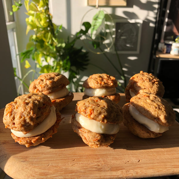 Carrot Cake Whoopie Pies with Cream Cheese Frosting