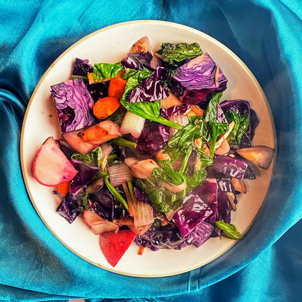 Chunky Vegetable Stir Fry with Basil and Ginger - Local Roots NYC