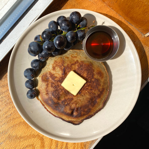 Concord Grape Cornmeal Pancakes