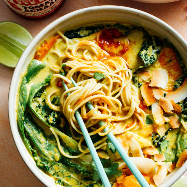 Golden Coconut Curry Noodle Soup