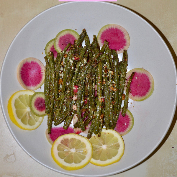 Garlic & Seed Crusted Green Beans