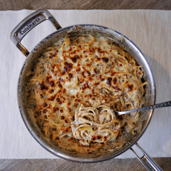 Lemony Mushroom Alfredo Mac and Cheese