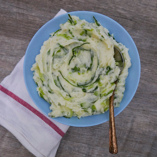 Mustardy Bok Choy Mashed Potatoes