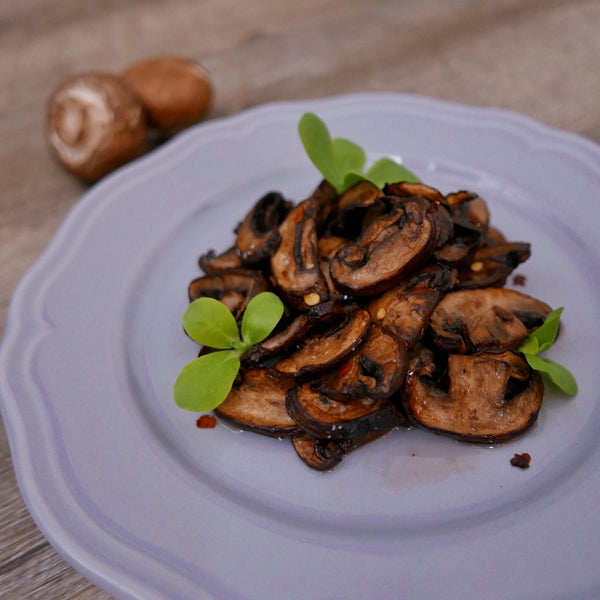 Maple Apple Cider Glazed Mushrooms