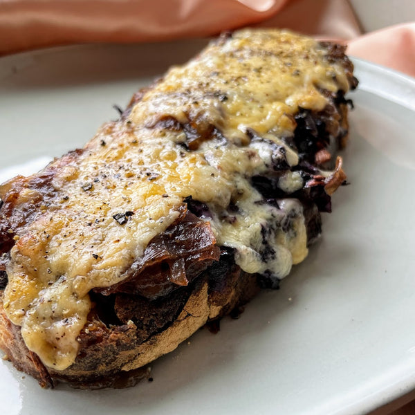 Open-Faced Red Cabbage Sandwich