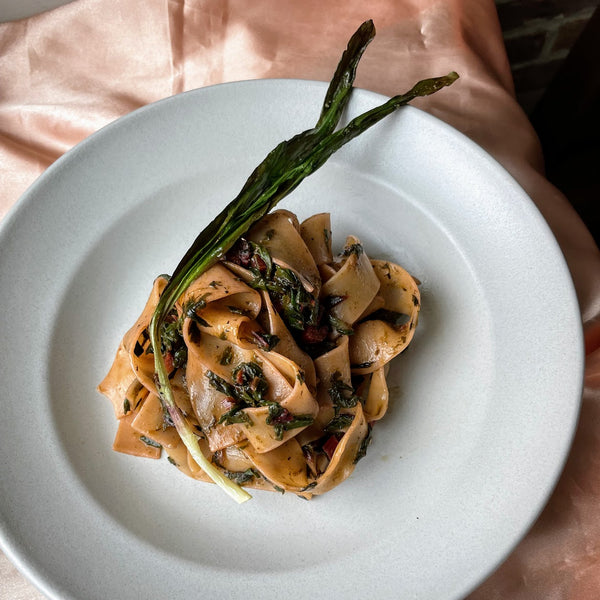 Roasted Ramp & Chard Pasta