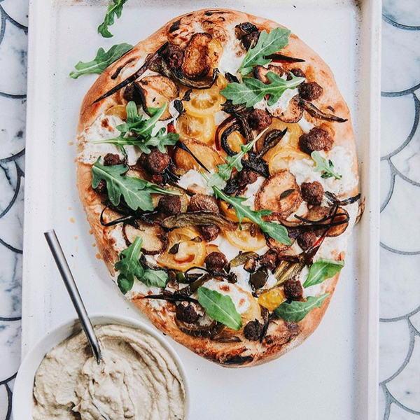 Spicy Lamb Baba Ghanoush Pizza