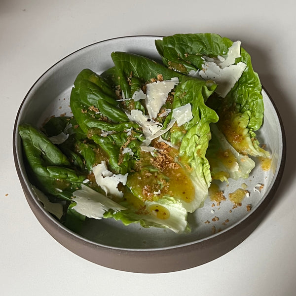 Little Gem Salad with Toasted Breadcrumbs and Sharp Cheddar