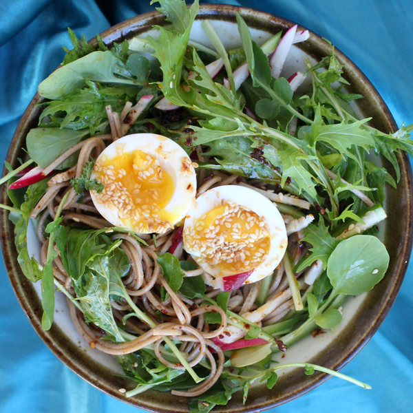 Soba Noodle Salad with Chili Oil and Bitter Greens