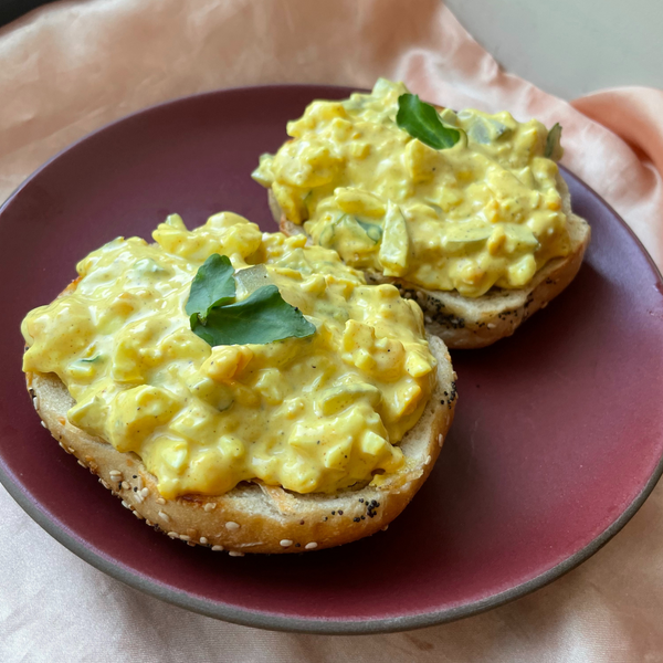 Curried Egg Salad Bagels