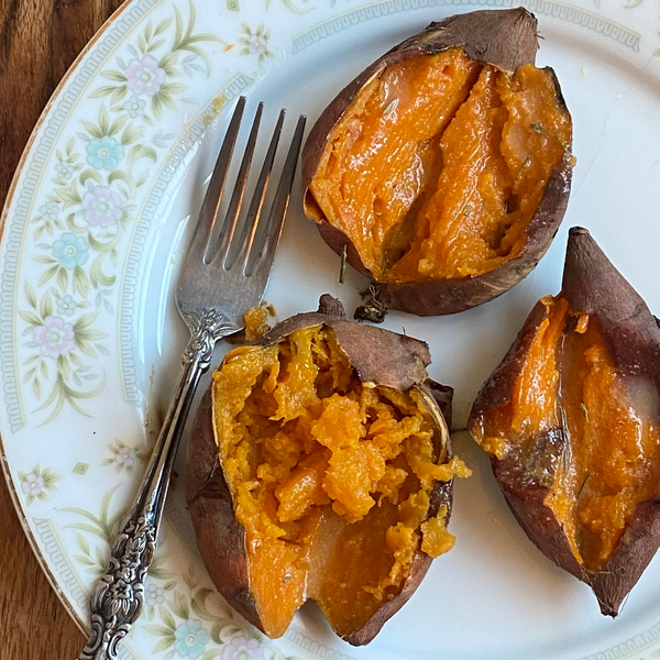 Baked Sweet Potatoes with Rosemary Butter