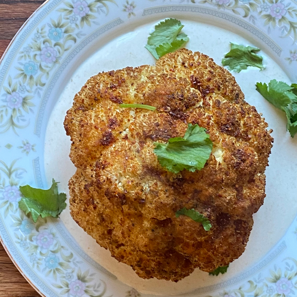 Roasted Cauliflower with Tahini Dressing