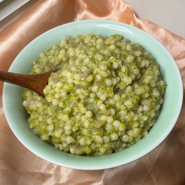 Zucchini Pearl Couscous Risotto