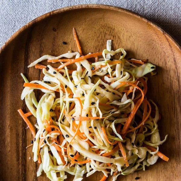 Crunchy Cabbage Salad with Miso-Ginger Dressing