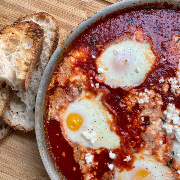 Shakshuka with Spinach and Soft Eggs