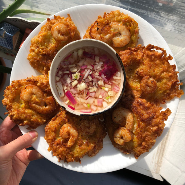 Ukoy (Filipino Shrimp and Vegetable Fritters) - Local Roots NYC