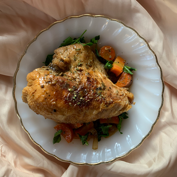 Cream of Coconut Braised Chicken With Green Peppercorns