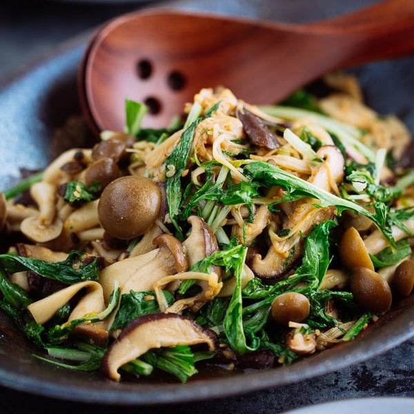 Warm Mushroom Salad with Sesame Dressing