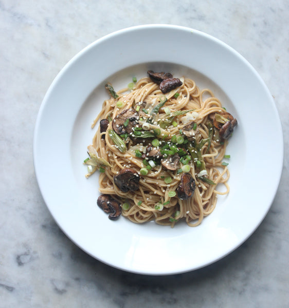 Mushroom & Scallion Soba Salad