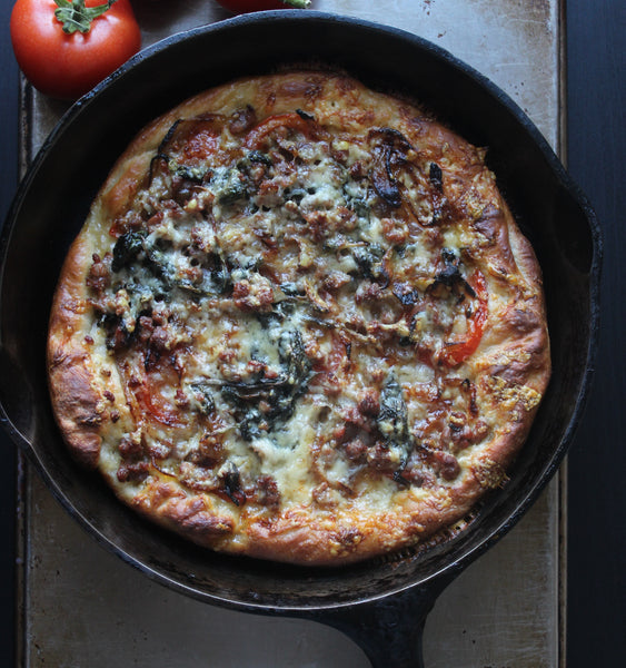 Caramelized Onion & Chard Pizza