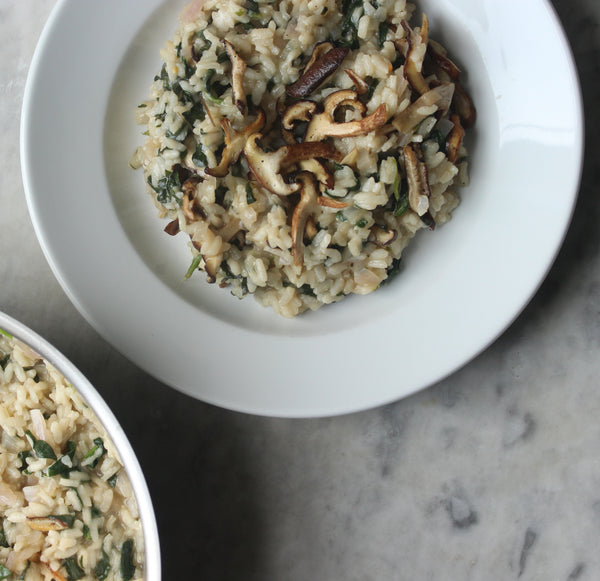 Shiitake Mushroom and Spinach Risotto