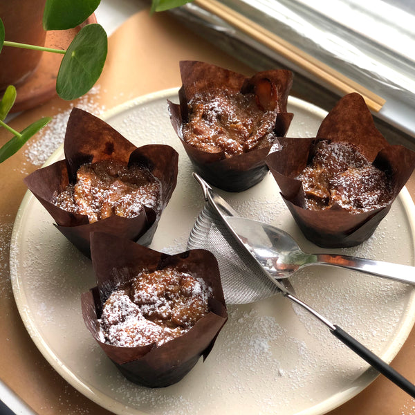 White Miso Apple Croissant Pudding Muffins