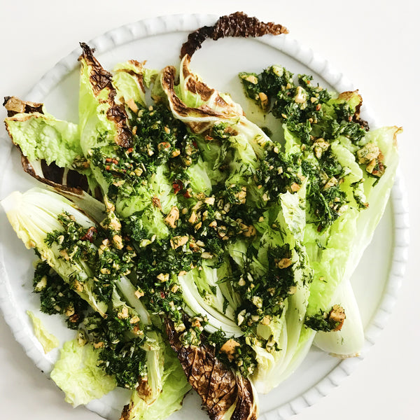 Crispy Broiled Napa Cabbage with Dill Vinaigrette