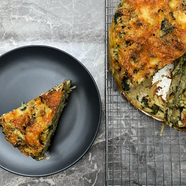 Spinach and Turkey Spaghetti Pie