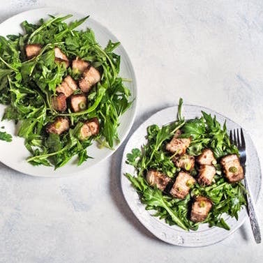 Crispy Miso-Braised Pork Belly & Burdock Salad